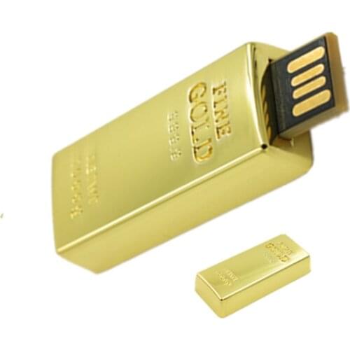 U disk 8GB 16GB 32GB 64GB Waterproof Super Bullion/Gold bar USB flash pen drive memory stick pen drive pendrive