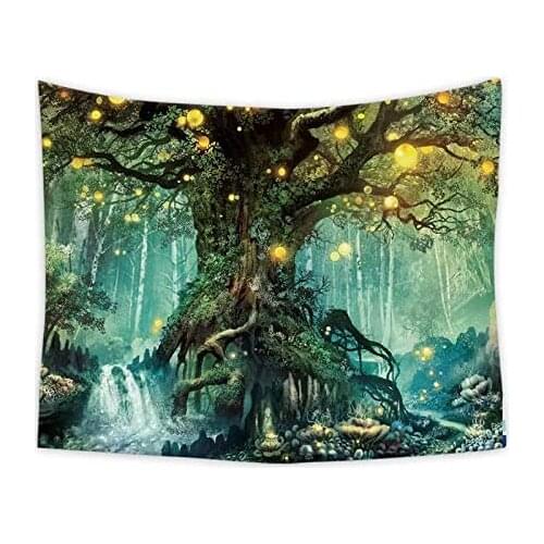 Fantasy Forest Wall Tapestry Life Tree Tapestry Fantasy Plant Magical Forest Tapestry Art For Home Decor Wall Hanging Tapestry