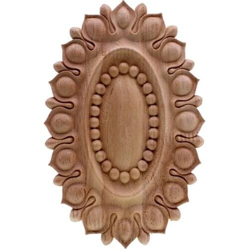 VZLX European Oak Wood Floral Carving Applique vintage Home decor Decoration Accessories Door Cabinet Furniture Figurines