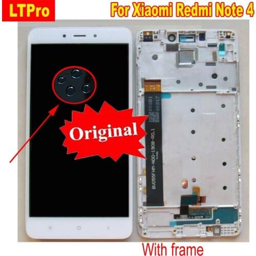 Original Best Note4 LCD Display Touch Screen Digitizer Assembly with Frame for Xiaomi Redmi Note 4 MTK Helio X20