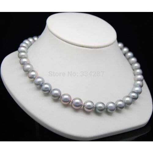 18" Long Noble 9-10mm AAA+ Silver_Gray Pearl Necklace