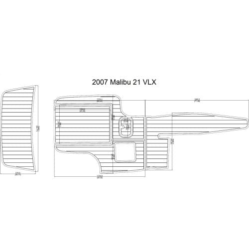 2007 Malibu 21 VLX Swim Step & Cockpit Pad Boat EVA Teak Decking 1/4" 6mm