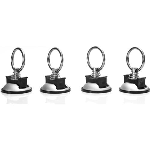 4 Pack Universal Motorcycle Round Anchor Point Tie Down Kit Bolt On Fitting Kit with Quick Release ATV Motorcycles Snowmobile