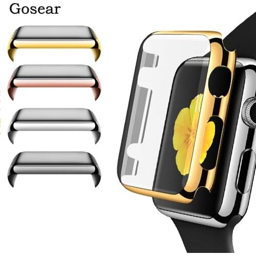 Gosear Full Screen Protector Film Case Cover Shell Bumper for Apple Watch iWatch i Wach iWach Series 1 2 3 38mm 42mm Accessories