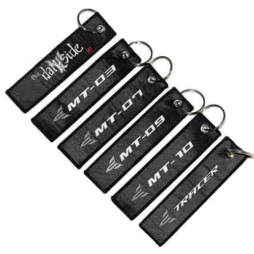 Embroidery Key Holder Chain Collection Keychain For Yamaha MT125 MT25 MT01 MT03 MT07 MT09 MT10 Motorcycle Embroidered Keyring
