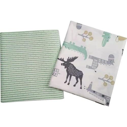 Childrens Cotton Fabric By Meter Breathable Quilting Fabric for Sewing Baby Dress Skirt Cotton Fabric Animal Rhapsody Rabbit