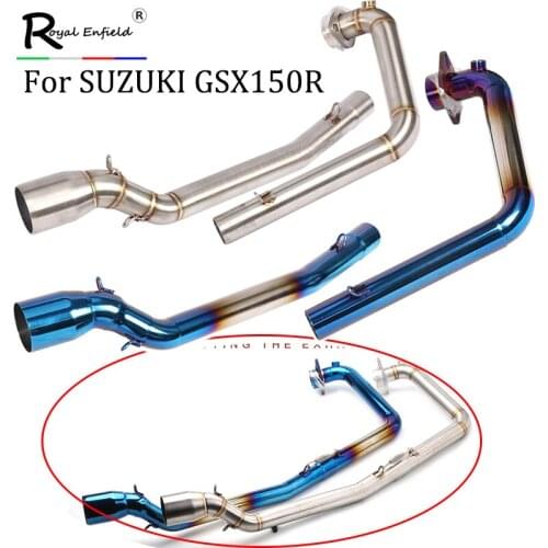 For GSX150R GSXR150 Motorcycle Exhaust Modified Muffler Pipe Round 51MM Front Middle Link Pipe With Stainless Steel Slip on