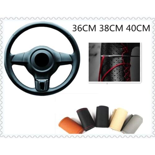 PU leather car steering wheel cover non-slip braided needle thread for BMW E46 E39 E90 E36 E60 E34 E30 F30 F10 X5 E53