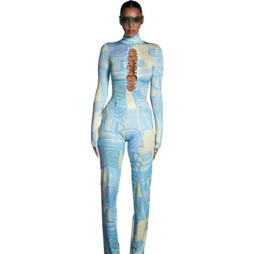 XLLAIS Sexy Loose Overall Long Sleeve Rompers Elegant Print Streetwear Fashion Tie Dye Womens Jumpsuit 2021 Female