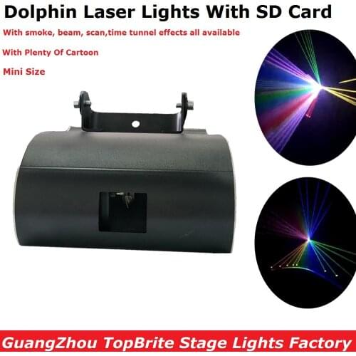 NEW Design 1W RGB Full Color Dolphin Laser Lights With SD Card For Xmas Party Show Club Bar Pub Wedding Halloween Decorations