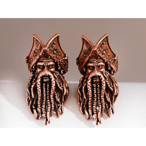 One piece/Lot rose gold color pirate geek head shape spacer beads Bead accessories for handmade DIY hand-knitted bracelets 2020