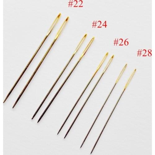 Oneroom 10 pcs / lot #26 #24 #22 # 28 golden tail Needles for aida 9ct 11ct 14ct 18ct fabric cross stitch blunt embroider DIY