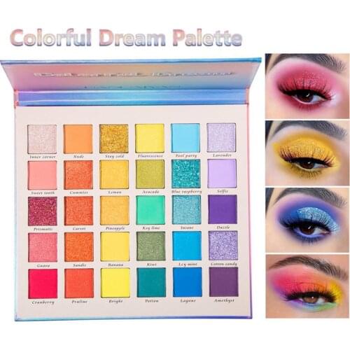 30 Colors Eyeshadow Palette Pearly Matte Glitter Full Coverage High Pigmentation Neon Makeup Glitter Matte Eyeshadow for Beauty