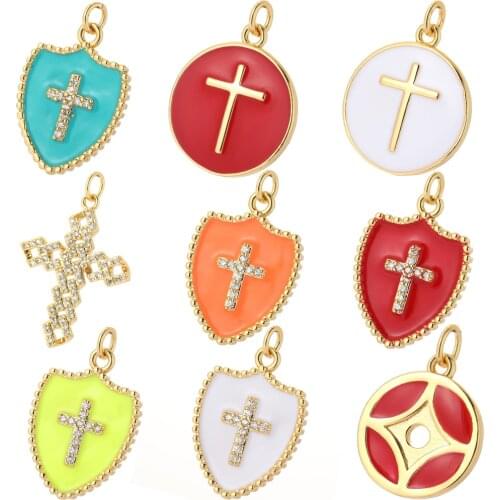 Cross Charms Diy Earrings Pendant Necklace Bracelet Charm for Jewelry Making Supplies Gold Designer Crosses Nail Phone Butterfly
