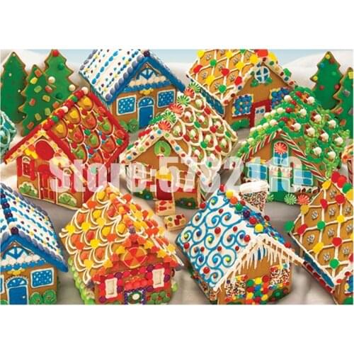 Full 5D DIY Diamond Painting Gingerbread Houses Crystal Embroidery Cross Stitch Needlework Diamond Mosaic Paintings Decor Gift