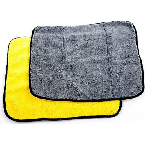 1 Pc Yellow Gray Universial Car Wash Drying Cleaning Car Window Towel Double Side Premium Plush Microfiber Towel Professional