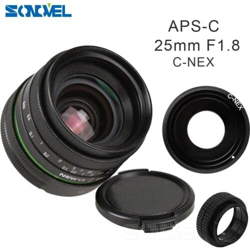 25mm F1.8 APS-C Manual Camera Lens+C Mount Adapter+Macro Rings Kit for Sony E Mount NEX 3N 5 5R 6 7 A6300 A6000 A5100 A5000