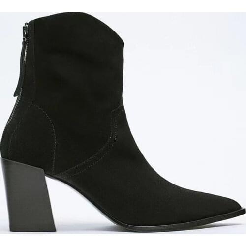 Med Heel Boots Shoes Leather Rubber PU Basic Rome Hoof Womens Rubber Boots Shoes Rain Leather Med Hoof Heels Rome PU