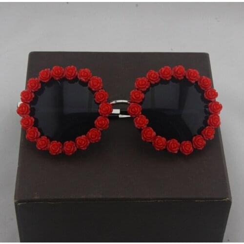 Hot Sale Fashion Brand Baroque Vintage Rose Flower Sunglasses Baroque Sunglasses Sun Beach Sunglasses Gift