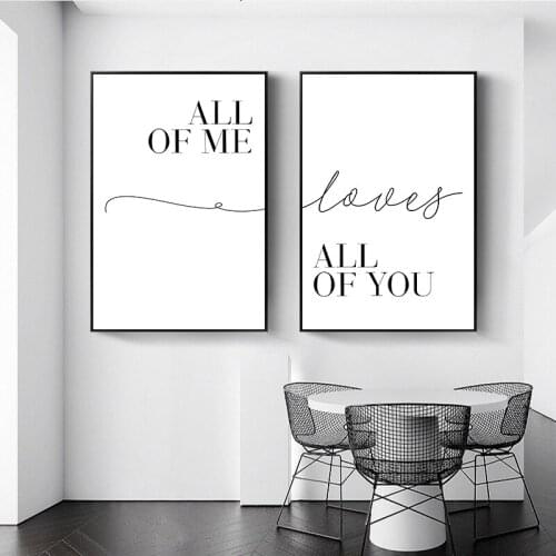 Morden Canvas Paintings Posters Wall Art Canvas Prints Paintings Couples Lovely Words Picture for Living Room Home Decoration