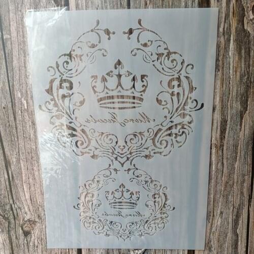 A4 Size DIY Craft Crown Stencil for Painting on Wood,Fabric,Walls Art Scrapbooking Stamping Album Embossing Paper Cards