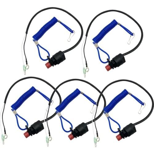 5 Pieces Universal Boat Kill Stop Switch & Safety Tether Lanyard for Yamaha