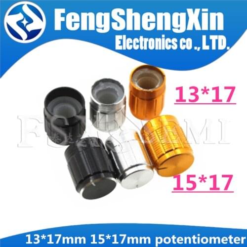10PCS 13*17mm 15*17mm aluminum alloy potentiometer WH148 13*17 15*17 knob rotation switch volume control knob 6mm