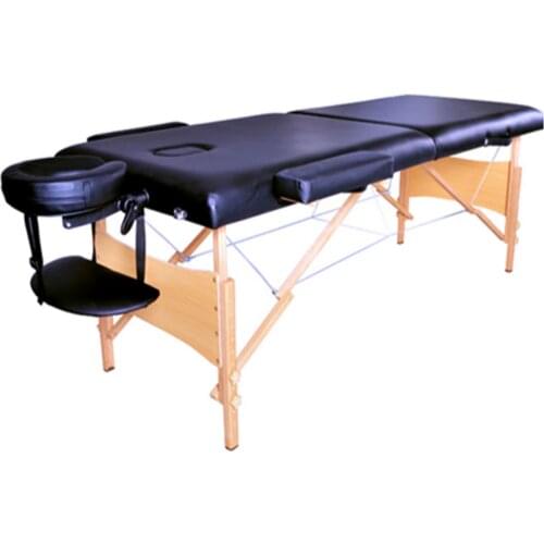 2 Sections 84" Folding Portable Beauty Bed SPA Bodybuilding Massage Table Black