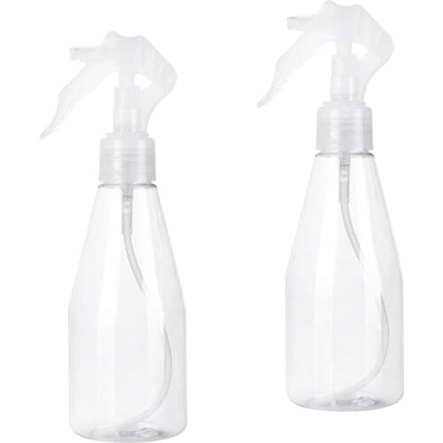 2 Pieces Empty Clear Plastic Spray Bottles - 200ml Refillable Containers for