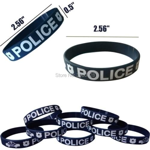 300pcs Police Party Favors silicone wristband Personalized Rubber bracelets Sports Gifts shipping by DHL A
