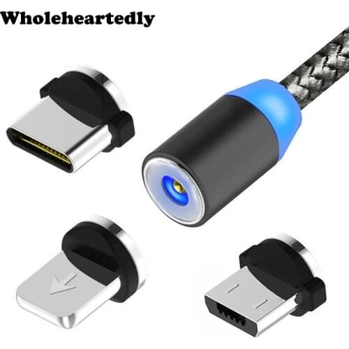 360 degree usb Fast charger magnetic cable For iphone xiaomi quick charge micro usb type c IOS Mobile Phone Charging Cable Plug