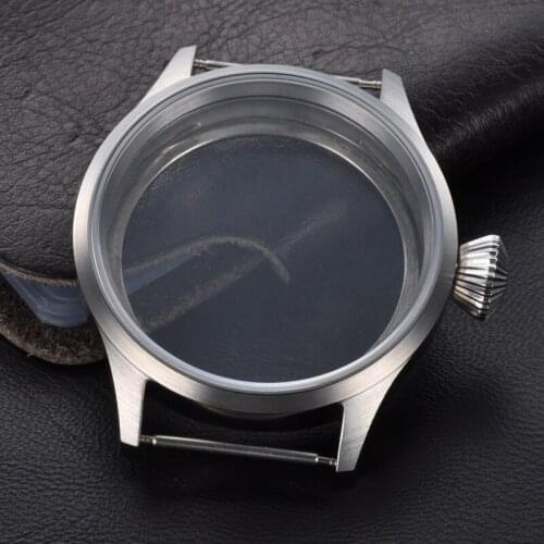 43mm Sapphire Crystal 316L SS watch Case Fit Hand Winding 6497/6498 Movement SC4303