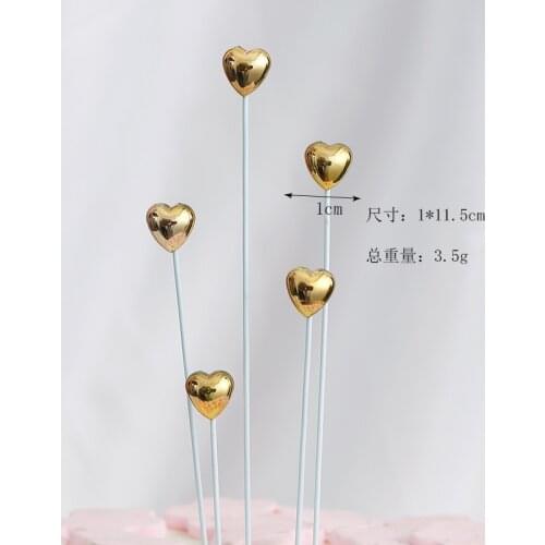 5pcs Heart Happy Birthday Cake Topper Birthday party Dessert decoration for Baby shower Baking supplies new