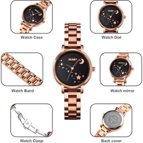SKMEI 1708 Women Dress Quartz Watches Starry Sky Dial Girls Jewellery Clock Elegant Ladies Female Wristwatch Relogio Feminino