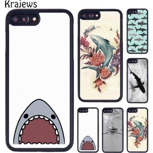 Krajews Ocean Fish Sharks Phone Case For iPhone 5 6S 7 8 Plus 11 12 Pro X XR XS Max Samsung Galaxy S6 S7 S8 S9 S10