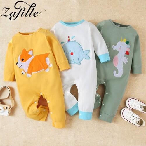 ZAFILLE 8 Colors Babys Romper Autumn Winter Clothes For Newborns Cartoon Fox Jumpsuit For Kids Cute Baby Clothes Overalls
