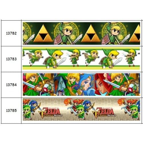 DHK 50yards ZELDA Printed Grosgrain Ribbon Accessory Hairbow Headwear Decoration DIY Wholesale OEM S1501