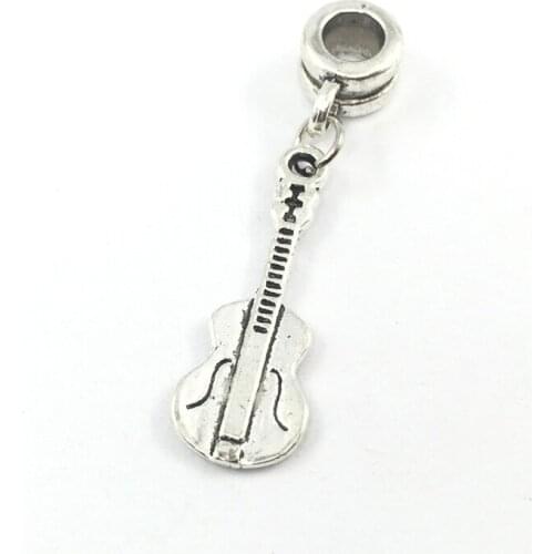 The Guitar Dangle Pendant European Beads Fit Charms Bracelets&Bangles Necklace
