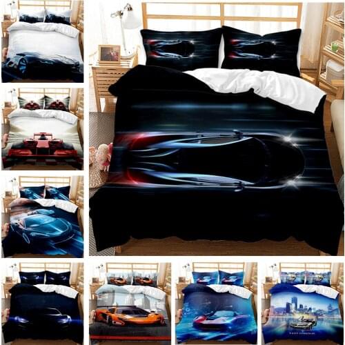 Home Textiles Bedding Set Bedclothes Cool Sports Car Duvet Cover Bed Sheet Pillowcase Comforter Bedding Sets Bed Linen For Boys