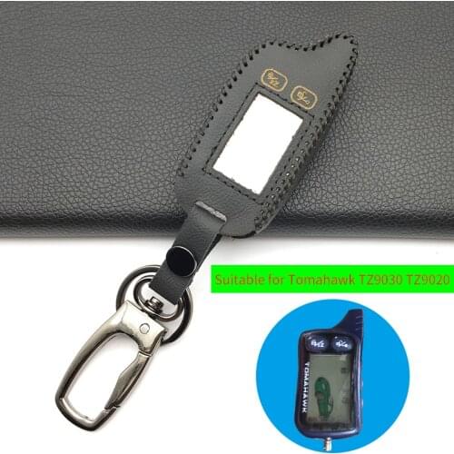 Leather Case For Tomahawk TZ9030 TZ9020 TZ9031 TZ7010 Scher-khan Keychain Two Way Car Alarm Remote LCD
