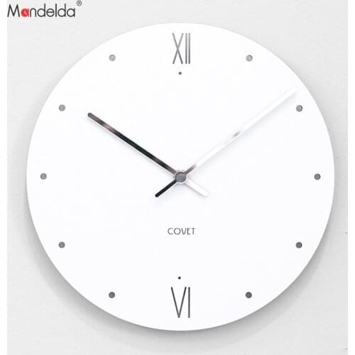 Mandelda creative living room wall clock watch modern minimalist fashion watch hanging round rural household mute