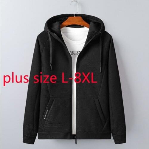 New Arrival Super Large Spring And Autumn Men Fashionable Casual Hooded Knitted Jacket Plus Size L XL2XL 3XL 4XL 5XL 6XL 7XL 8XL