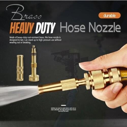 Brass Heavy Duty Hose Nozzle for Car Garden Outdoor Yard Cleaning Washing Watering Home Accessories