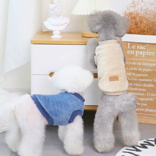 Pet Dog Clothes Cat Clothes Warm Fleece Hoodie Pet Coat Solid Color Fleece Cat Dog Sweater