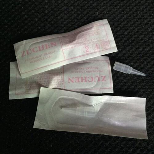 Disposable 100 Pcs Eyebrow Tattoo Needle Tip For Permanent Makeup Plastic Cap For 1R Needle