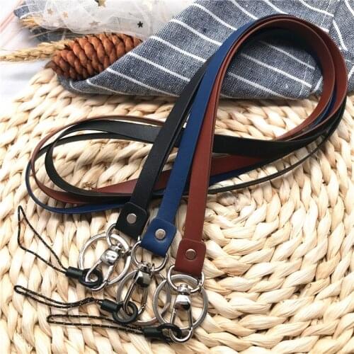 Women Men PU leather lanyard ID card key Students Bus Card Case Lanyard Visit Door Identity Badge Cards Cover mobile phone sling