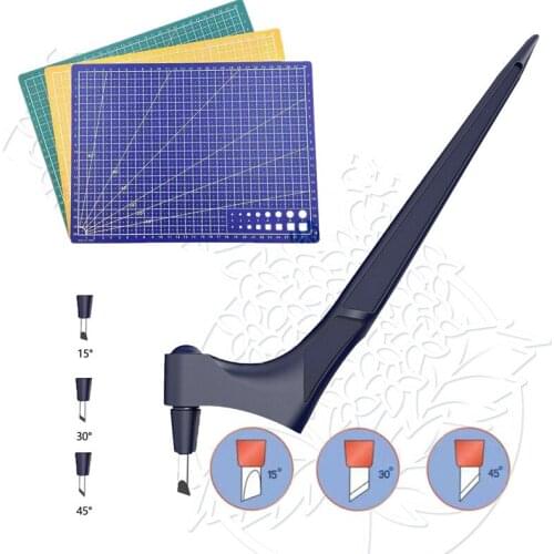 DIY Art Craft Cutting Tools 360 Rotary Paper Jam Pattern Carving Knife Leather Fabric Sculpture Engraving Cutter DIY Patchwork T