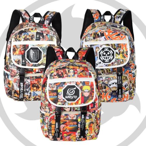 2021 NEW Anime Neko Atsume Naruto Attack on Titan Cartoon Backpack Fashion Leisure Travel Backpack Kids Gift