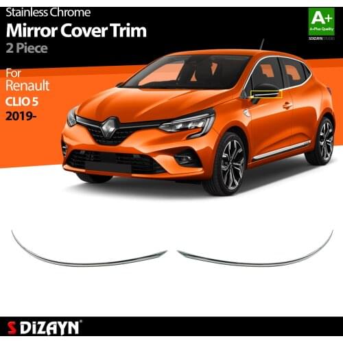 For Renault Clio 5 Chrome Mirror Trim Stainless Steel 2 Pcs Exterior Car Accessories Parts Auto Products Stickers Styling
