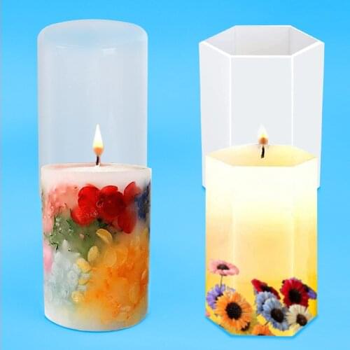 Diy Epoxy Resin Mold Cylinder Hexagonal Silicone Mold Candle Mold Candle Making Supplies Home Decoration Plaster Clay Mold